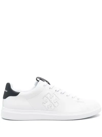 Tory Burch Double T Howell Lace-up Sneakers In White