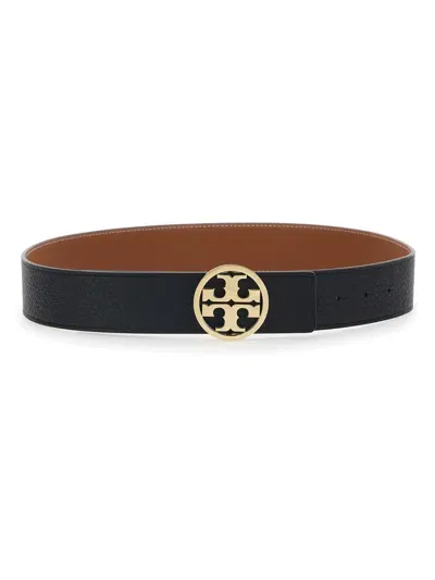 Tory Burch Belt With Logo Buckle In Black