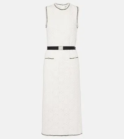 Tory Burch Belted Cotton Midi Dress In 白色