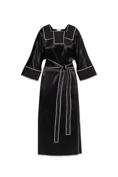 Tory Burch Belted Maxi Dress In Black