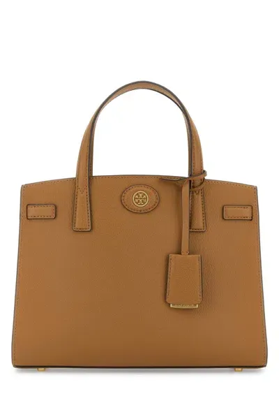 Tory Burch Biscuit Leather Small Robinson Handbag In Tigerseye