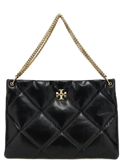 Tory Burch Kira Diamond Quilt Hobo Tote Bag Black