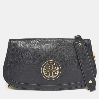 Pre-owned Tory Burch Black Leather Amanda Crossbody Bag