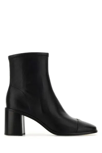 Tory Burch Black Leather Ankle Boots In Perfect Black