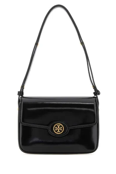 Tory Burch Black Leather Robinson Shoulder Bag In 001