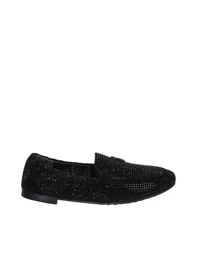 Tory Burch Leather Loafers In Black