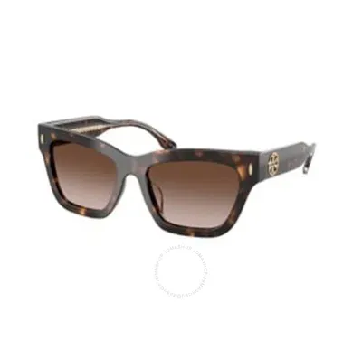 Tory Burch 54mm Gradient Cat Eye Sunglasses In Dark Tortoise