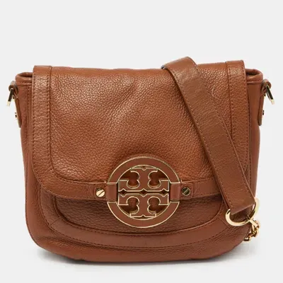 Pre-owned Tory Burch Brown Leather Amanda Crossbody Bag