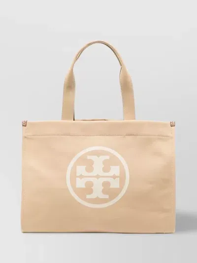 Tory Burch Ella Canvas Tote Bag In Beige