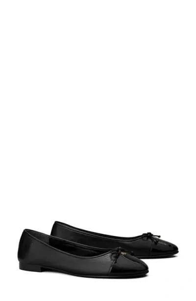 Tory Burch Cap Toe Ballet Flat In Black