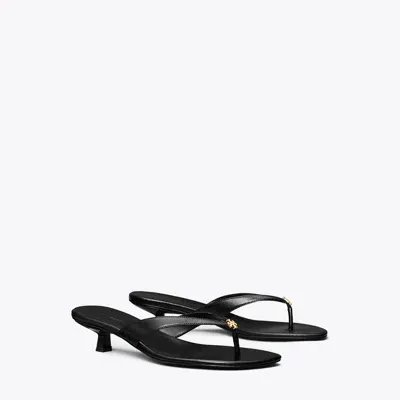 Tory Burch Capri Low Heel Sandal In Perfect Black/gold