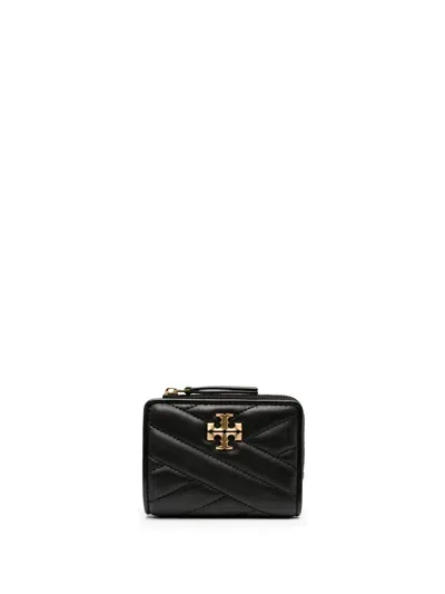 Tory Burch Card Holder Kira Chevron Bi-fold In Black