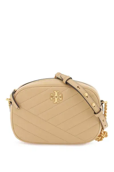 Tory Burch Chevron Small Kira Camera Bag In Beige