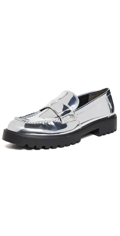 Tory Burch Classic Lug Loafers Argento In Silver