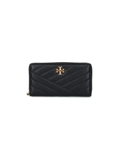 Tory Burch Kira Chevron Zip Continental Wallet In Black