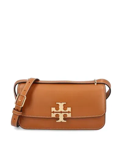 Tory Burch Convertible Eleanor Foldover Top Small Shoulder Bag In Brown