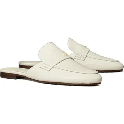 Tory Burch Croc Embossed Mule In New Ivory