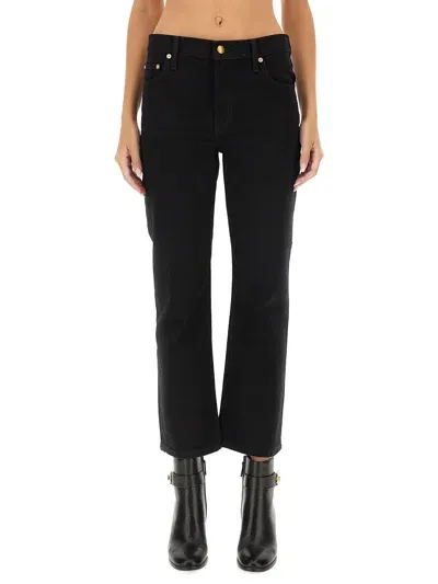 Tory Burch Cropped Fit Jeans In Black