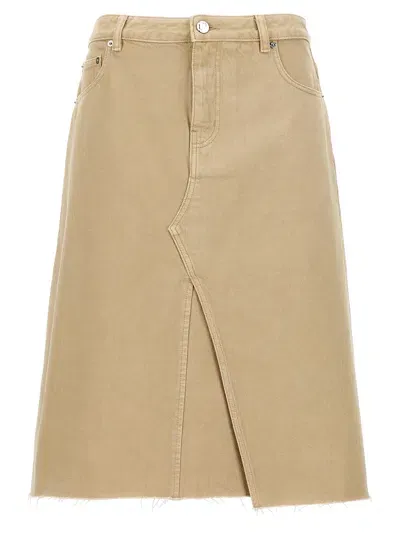 Tory Burch Deconstructed Midi Skirts In Beige