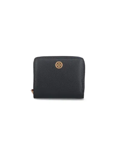 Tory Burch Double Wallet "robinson" In Black  