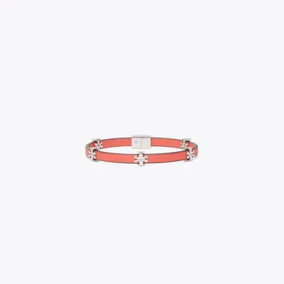 Tory Burch Eleanor Bio Bracelet In Light Silver/pembe