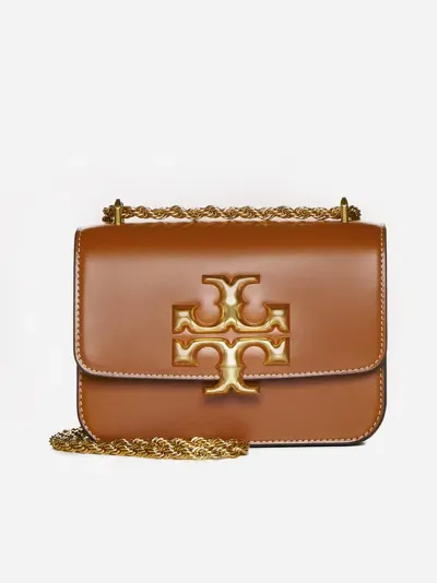 Tory Burch Eleanor Convertible Leather Small Bag In Brown