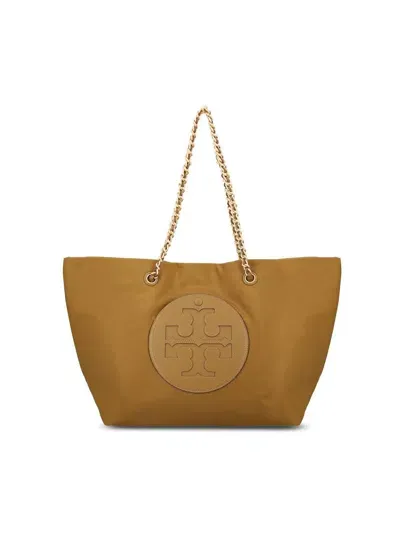 Tory Burch Ella Chain Top Handle Bag In Brown