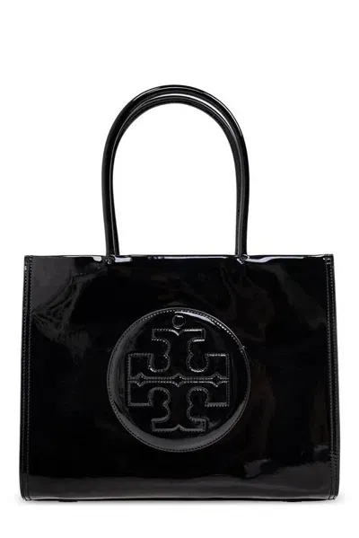 Tory Burch Ella Embossed Small Shopper Bag In Black