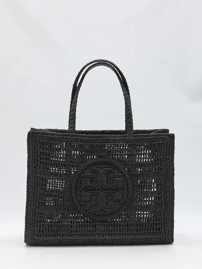 Tory Burch Ella Hand-crocheted Large Tote Bag In Black