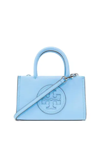 Tory Burch Ella Logo Patch Mini Tote Bag In Blue