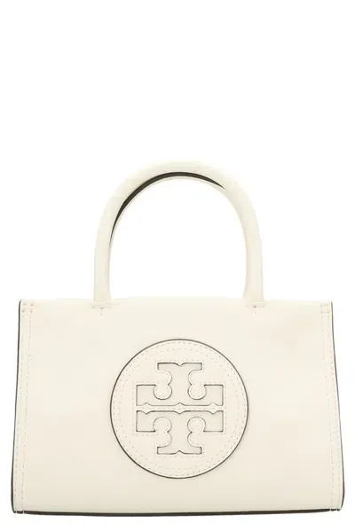 Tory Burch Ella Logo Patch Mini Tote Bag In White