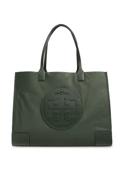 Tory Burch Ella Logo Patch Tote Bag In Basil