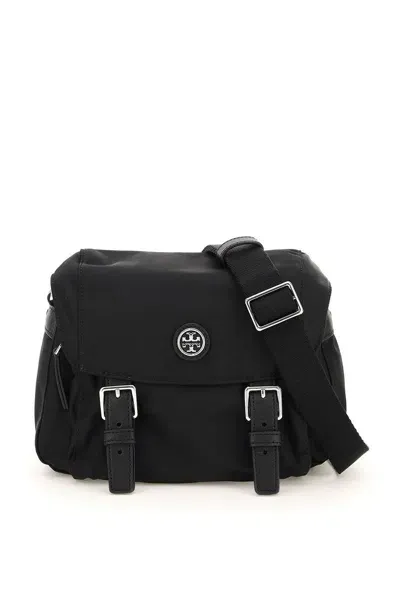 Tory Burch Ella Mini Tote Bag In Recycled Nylon In Black