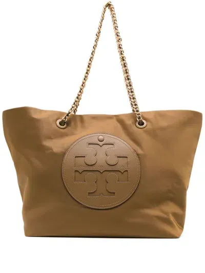 Tory Burch Ella Recycled Nylon Tote Bag In Brown