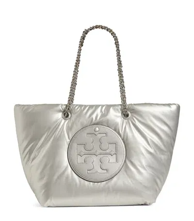 Tory Burch Ella Soft Tote Bag In Silver