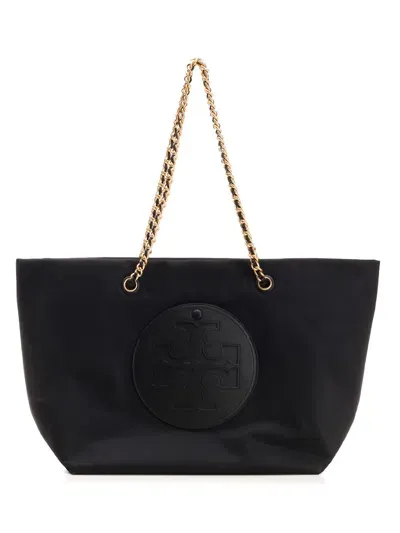 Tory Burch Ella Tote Bag In Nero