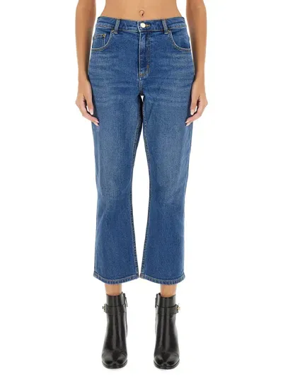 Tory Burch Flare Fit Jeans In Denim