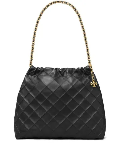 Tory Burch Fleming Hobo Bag In Black