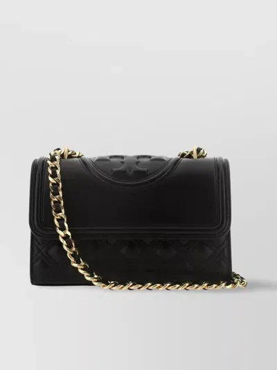 Tory Burch Black Leather Small Fleming Shoulder Bag