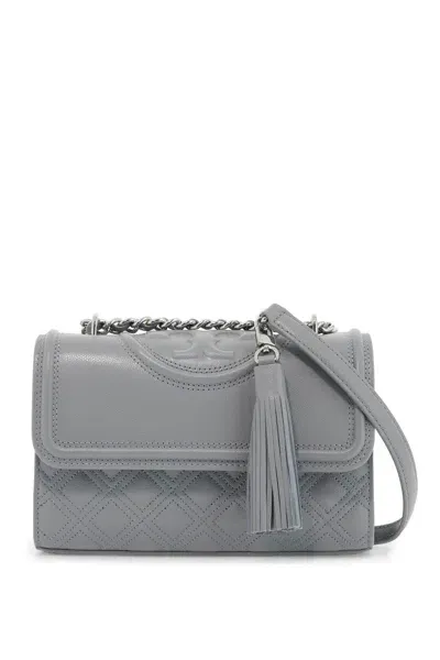 Tory Burch Fleming Small Shoulder Bag In Grey