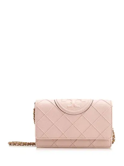 Tory Burch Fleming Soft Chian Wallet In Pink Dawn