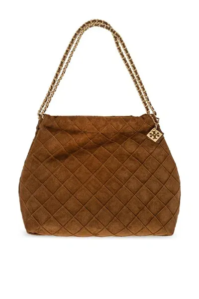 Tory Burch Fleming Soft Drawstring Tote Bag In Brown