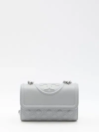 Tory Burch Fleming Soft Grain Small Convertible Bag In Grey