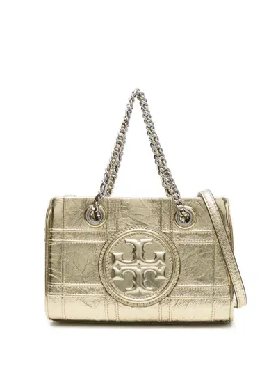 Tory Burch Fleming Soft Mini Leather Tote Bag In Gold