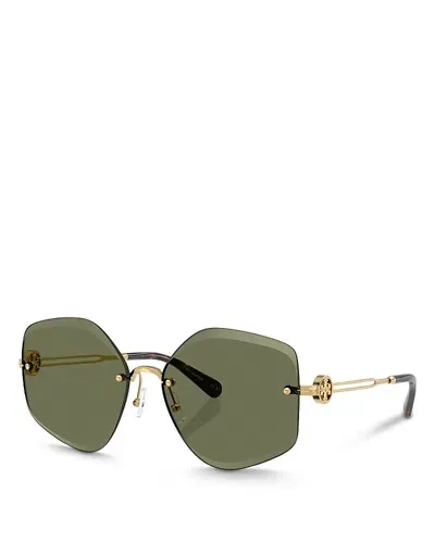 Tory Burch Ty6111 Geometric Sunglasses In Gold