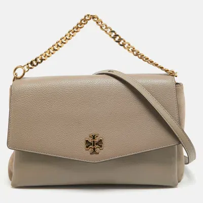 Pre-owned Tory Burch Grey Leather Kira Flap Shoulder Bag