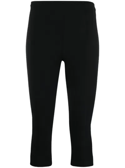 Tory Burch Cropped High-waisted Leggings In Black