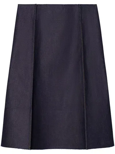 Tory Burch High-waisted Denim Skirt In Blue