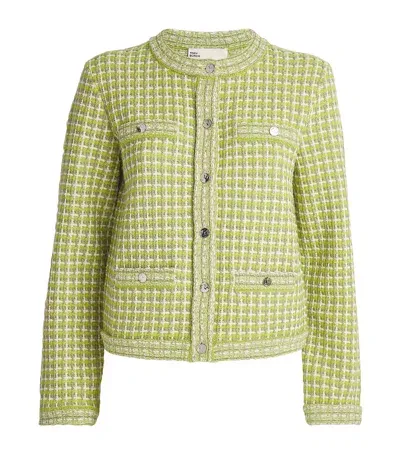 Tory Burch Jacquard Kendra Cardigan In Green