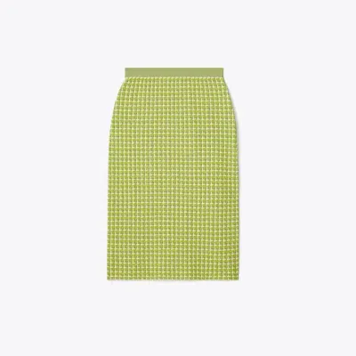 Tory Burch Jacquard Sweater Skirt In Green